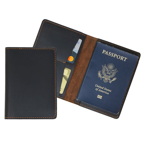 Floto Leather Passport Wallet in dark brown